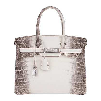 Gradient Pale Ivory Taupe Scaled Medium Structured Trapezoid Tote With Crystal Inlaid Silvery Hardware And Stone Embellished Suspended Metal Padlock Charm